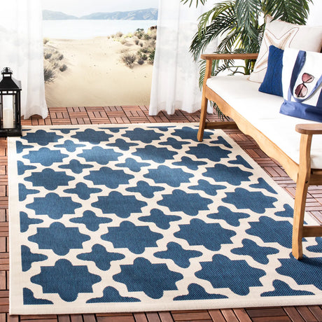 Safavieh Courtyard 4'-0" x 5'-7" Rug in Navy / Beige