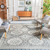 Safavieh Courtyard 6'-7" x 9'-6" Rug in Light Grey / Anthracite