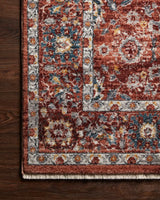 Loloi Samra Sam-07 Brick/Multi Rugs - corner on wood