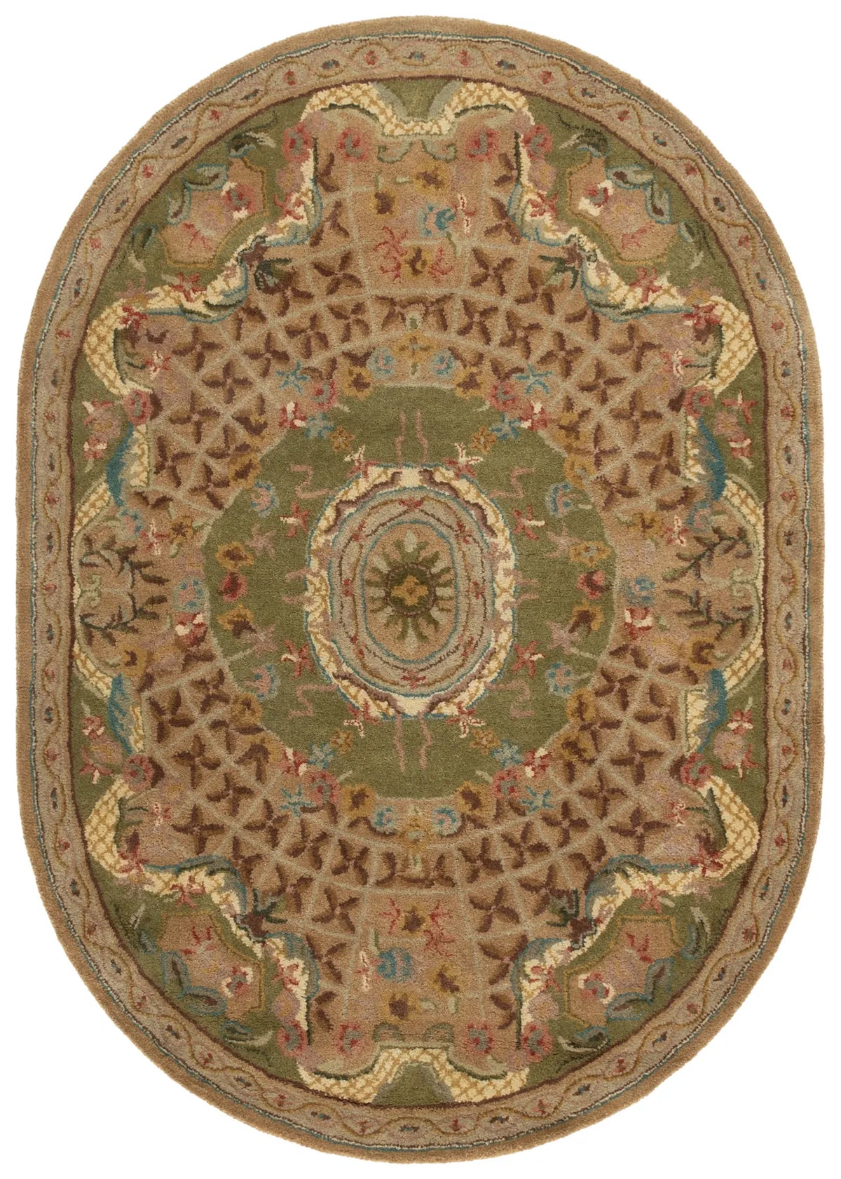 Safavieh Classic 4'-6" x 6'-6" Rug in Toupe / Light Green