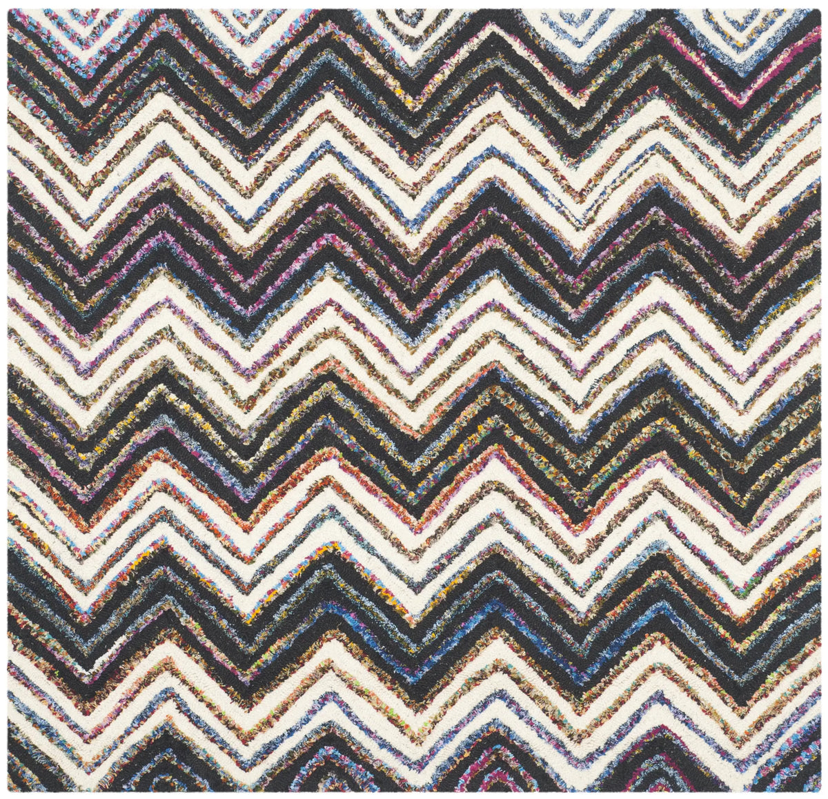 Safavieh Nantucket 4'-0" x 4'-0" Rug in Ivory / Black