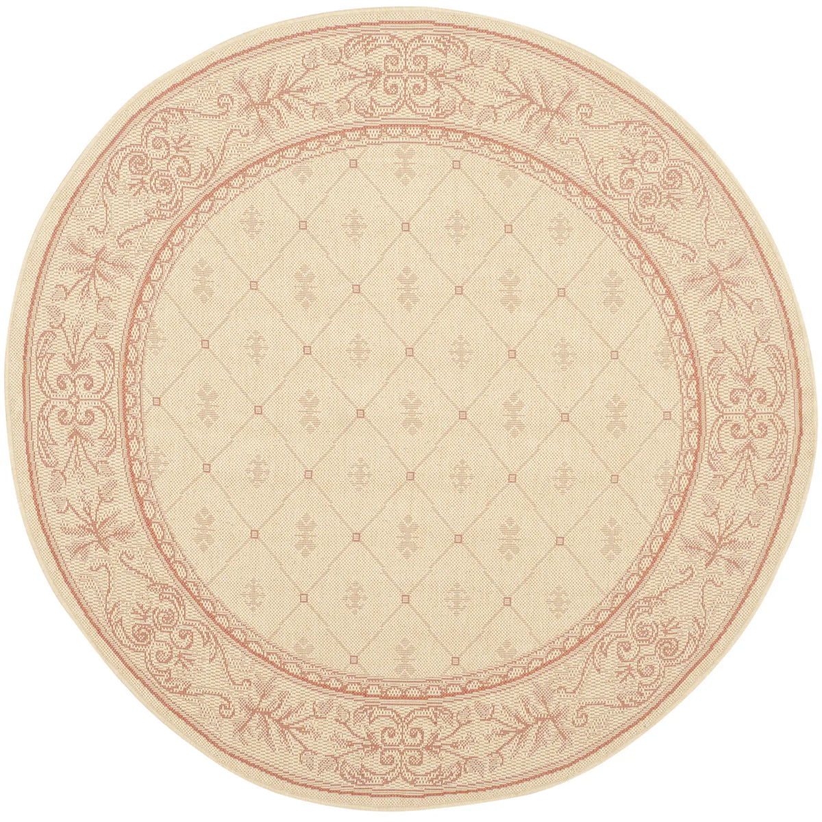 Safavieh Courtyard 5'-3" x 5'-3" Rug in Natural / Terra