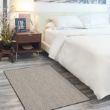 Nourison Courtyard COU01 Machine Made Ivory, Charcoal Rug