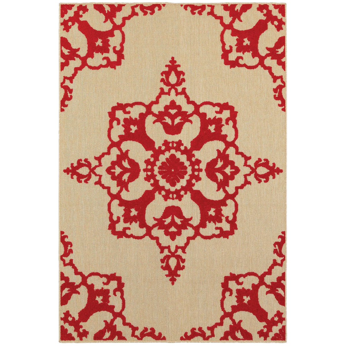 Oriental Weavers Sphinx Cayman 097R9 Sand / Red Rugs - main flat