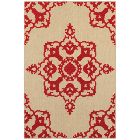 Oriental Weavers Sphinx Cayman 097R9 Sand / Red Rugs - main flat
