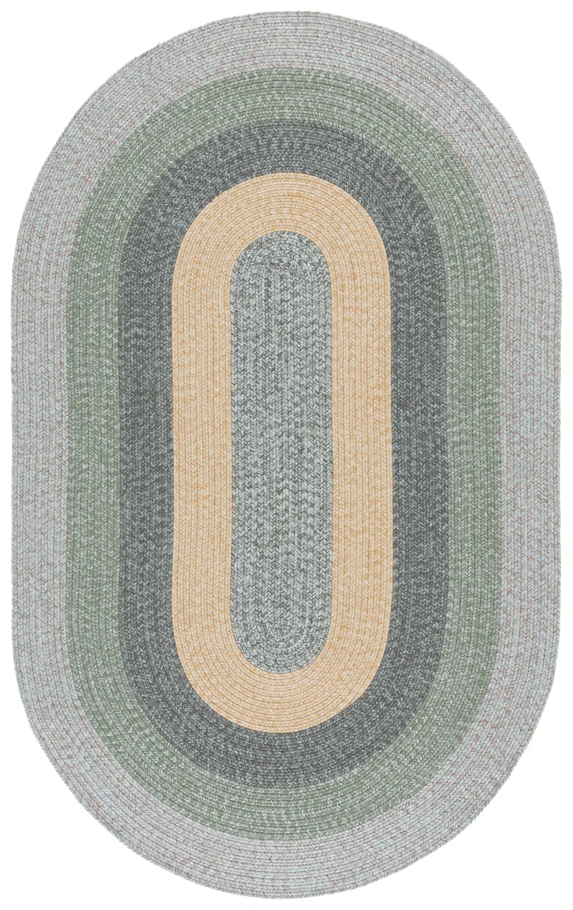 Safavieh Braided 5'-0" x 8'-0" Rug in Grey / Green