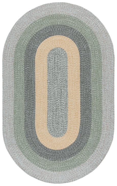 Safavieh Braided 5'-0" x 8'-0" Rug in Grey / Green