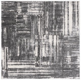 Safavieh Ravine Shag 6'-7" x 6'-7" Rug in Dark Grey / Ivory