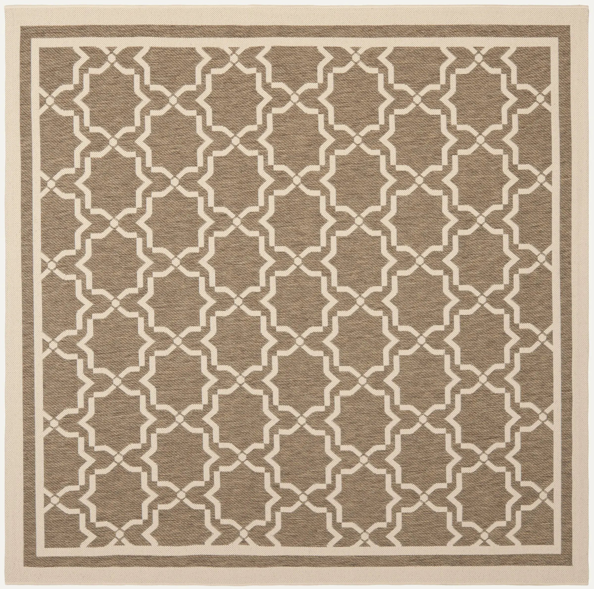 Safavieh Courtyard 6'-7" x 6'-7" Rug in Brown / Bone