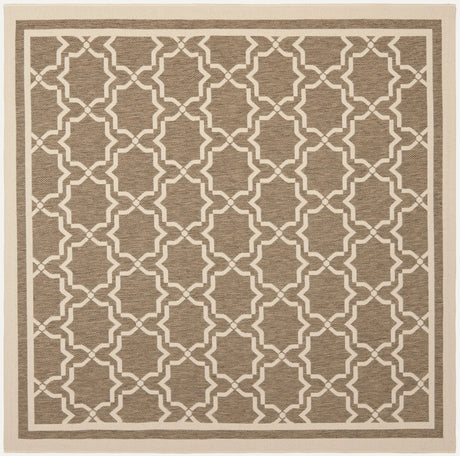 Safavieh Courtyard 6'-7" x 6'-7" Rug in Brown / Bone
