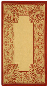 Safavieh Courtyard 2'-0" x 3'-7" Rug in Natural / Red