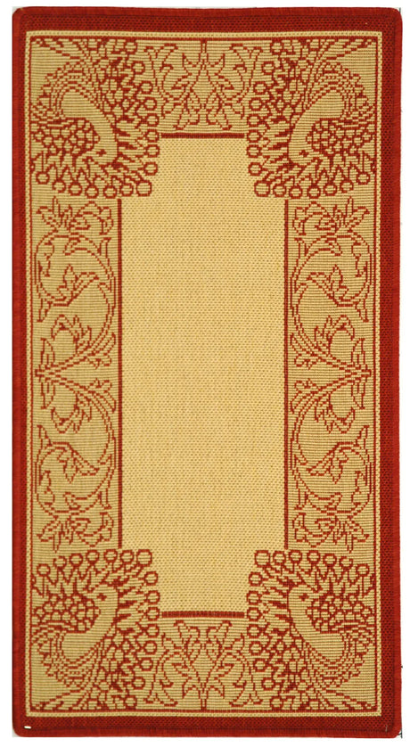 Safavieh Courtyard 2'-0" x 3'-7" Rug in Natural / Red