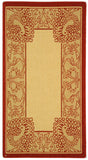 Safavieh Courtyard 2'-0" x 3'-7" Rug in Natural / Red