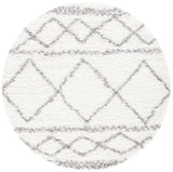 Safavieh Pro Lux Shag 400 6'-7" x 6'-7" Rug in Ivory / Grey