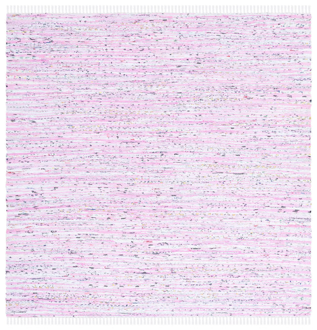 Safavieh Rag Rug 6'-0" x 6'-0" Rug in Light Pink / Multi