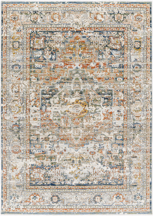 Surya Edmonton Edo-2301 Pale Slate, Light Grey, Khaki, Metallic - Silver, Sage, Pewter Area Rug