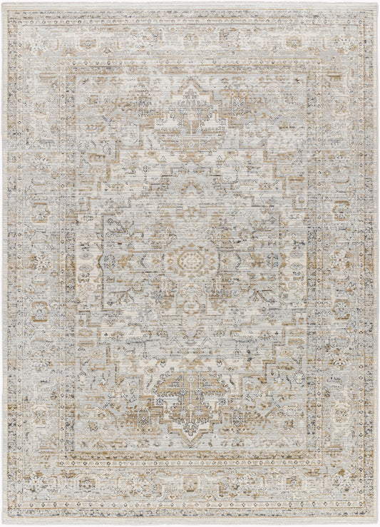 Surya Edmonton Edo-2303 Pale Slate, Light Grey, Light Silver, Metallic - Silver Area Rug