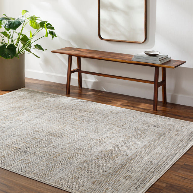 Surya Edmonton Edo-2303 Pale Slate, Light Grey, Light Silver, Metallic - Silver Rug.