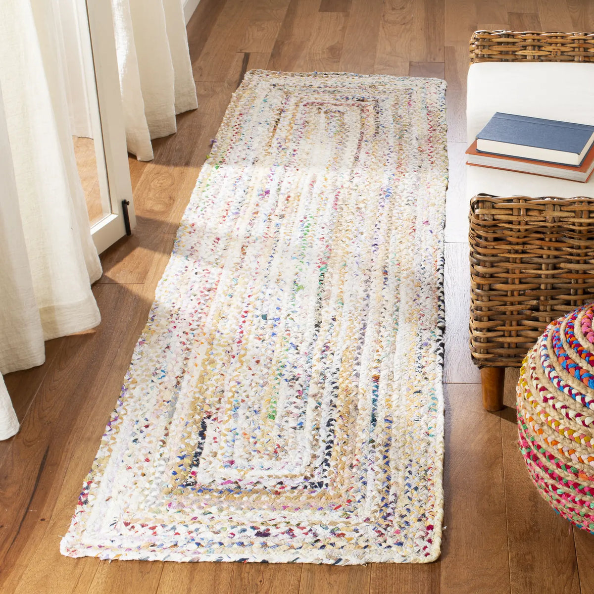 Safavieh Braided 2'-3" x 10'-0" Rug in Ivory / Multi