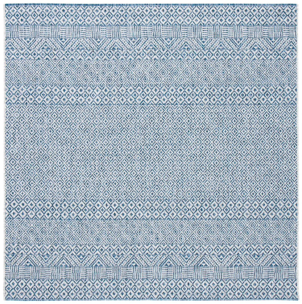 Safavieh Courtyard 6'-7" x 6'-7" Rug in Grey / Blue