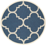 Safavieh Courtyard 5'-3" x 5'-3" Rug in Navy / Beige