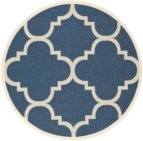 Safavieh Courtyard 5'-3" x 5'-3" Rug in Navy / Beige