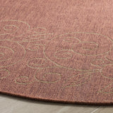 Safavieh Courtyard 6'-7" x 6'-7" Rug in Terracotta / Beige
