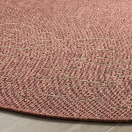 Safavieh Courtyard 6'-7" x 6'-7" Rug in Terracotta / Beige