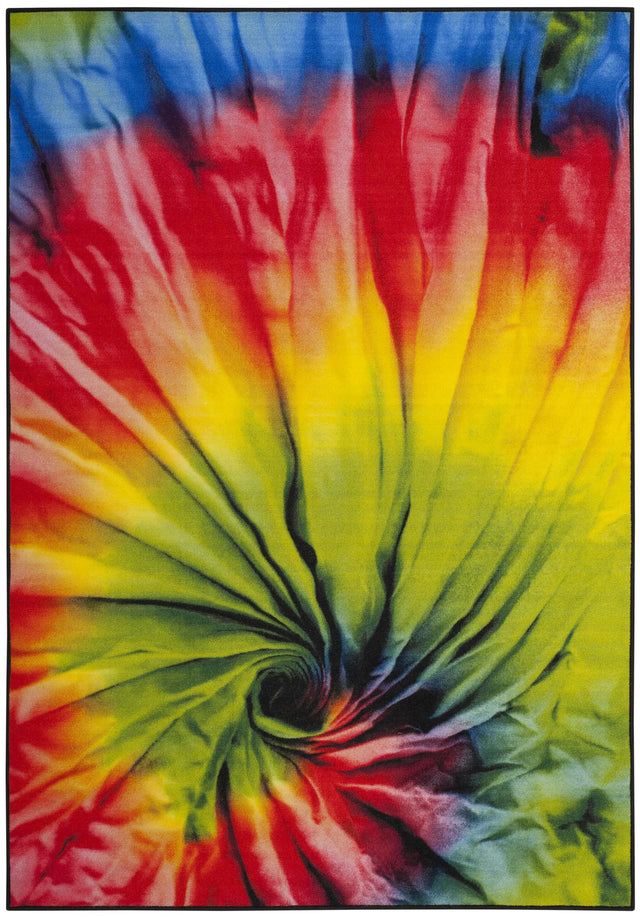 Safavieh Paint Brush 4'-4" x 6'-0" Rug in Fuchsia / Yellow