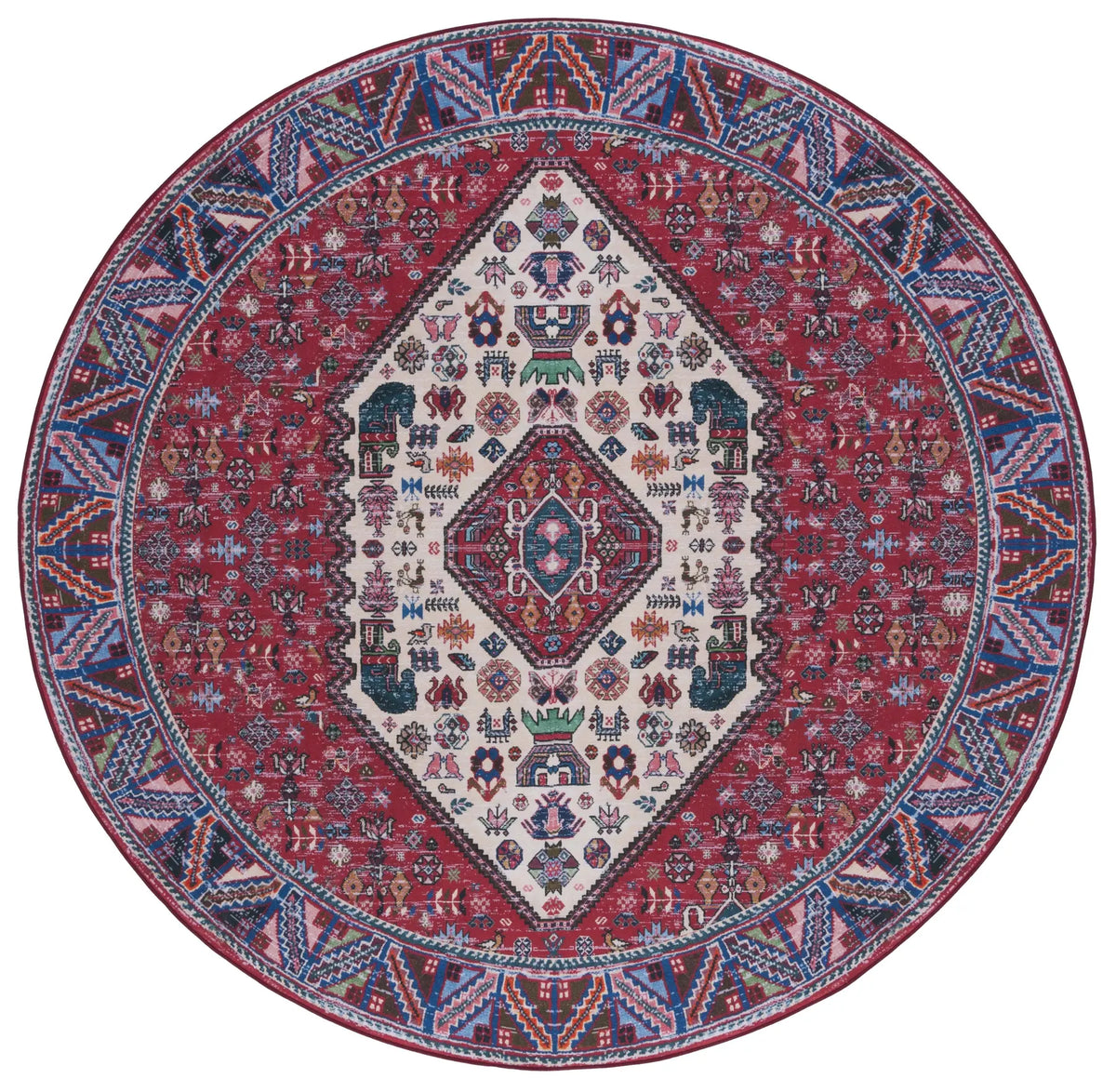 Safavieh Tucson 6'-0" x 6'-0" Rug in Beige / Rust