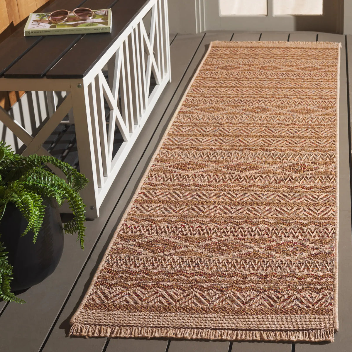 Safavieh Wicker 2'-2" x 8'-0" Rug in Natural / Brown