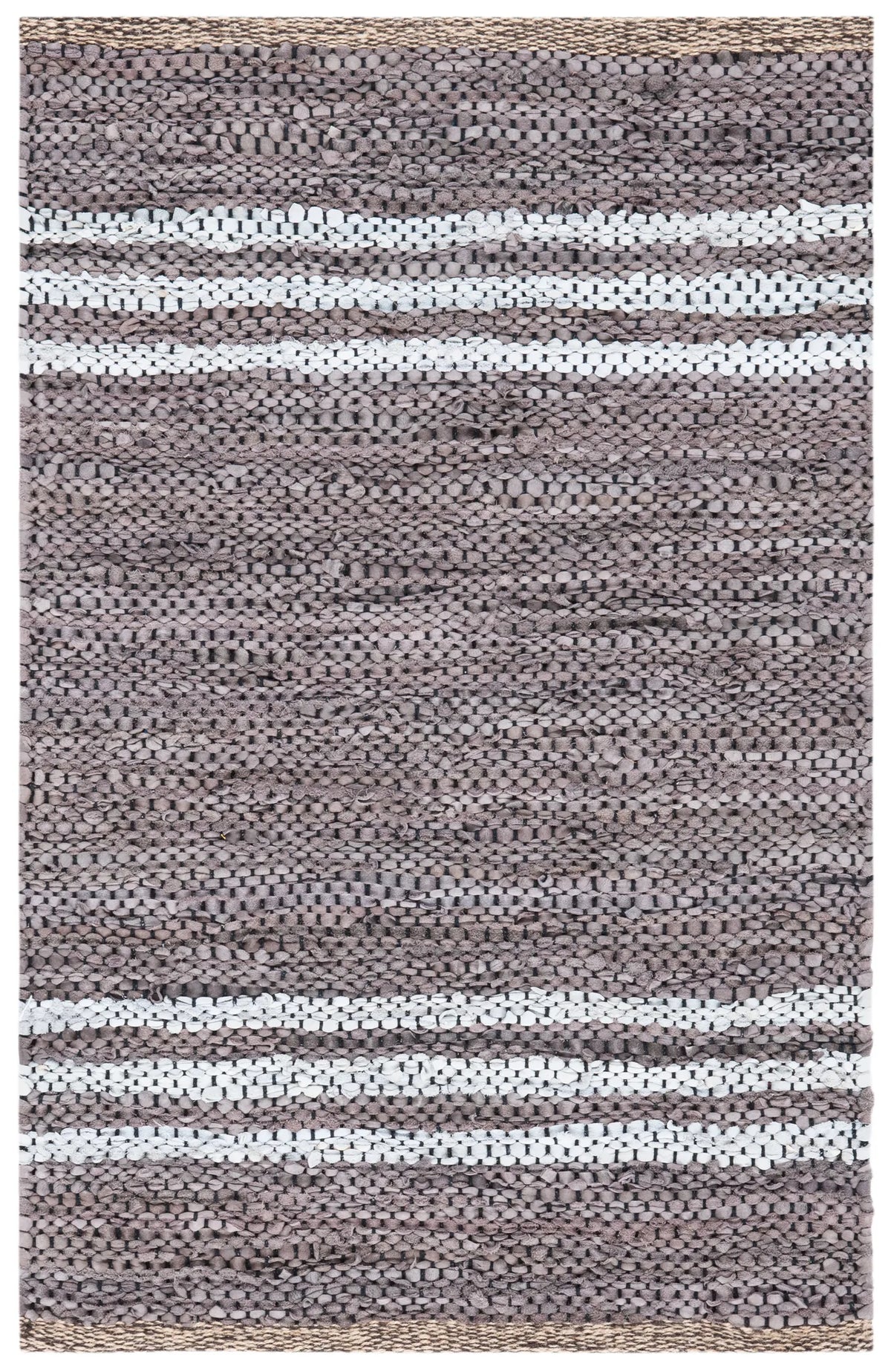 Safavieh Vintage Leather 2'-0" x 3'-0" Rug in Silver / Ivory