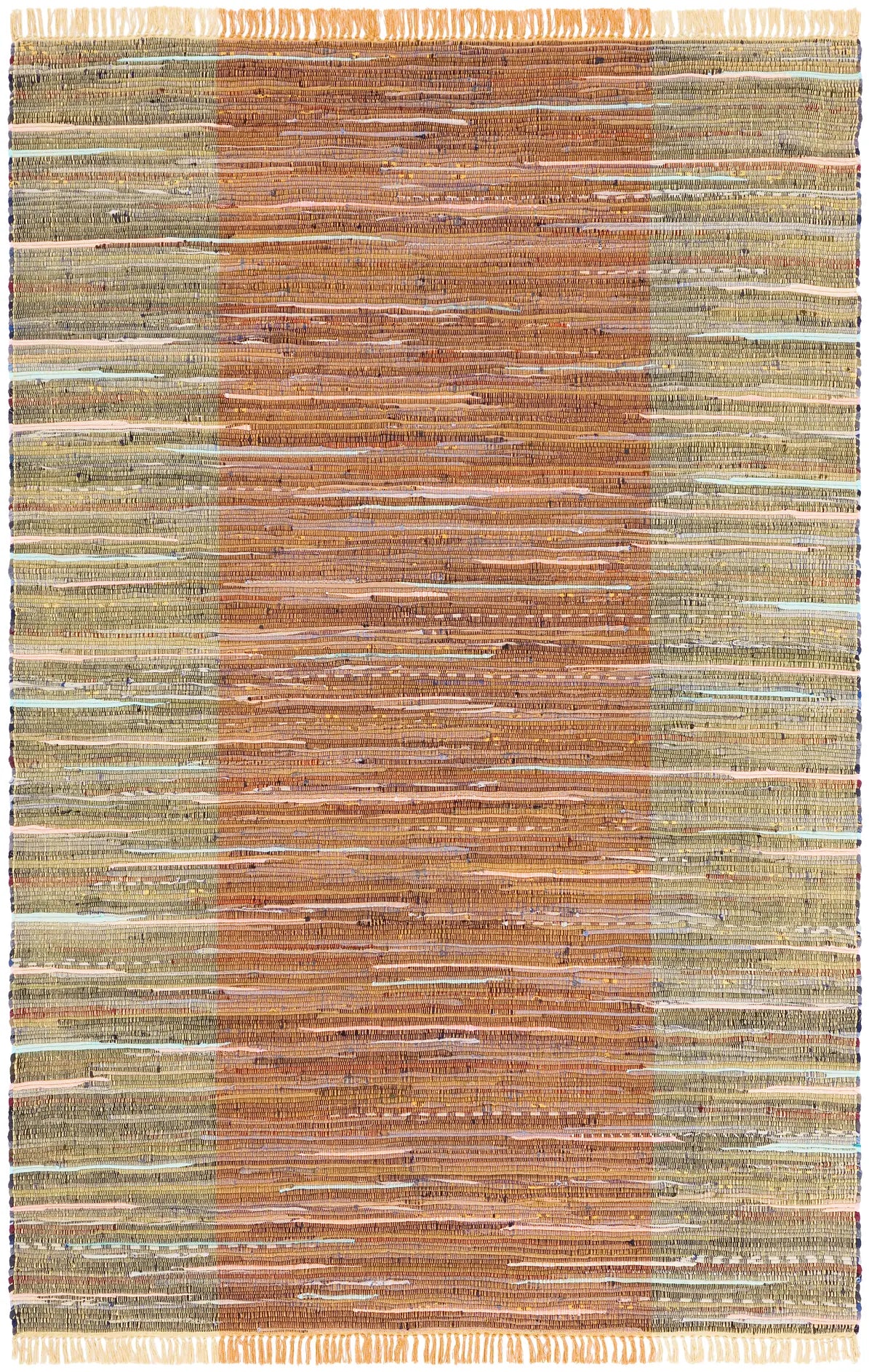 Safavieh Rag Rug 4'-0" x 6'-0" Rug in Rust / Gold