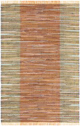 Safavieh Rag Rug 4'-0" x 6'-0" Rug in Rust / Gold