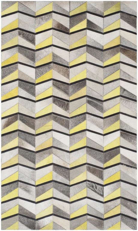 Safavieh Studio Leather 3'-0" x 5'-0" Rug in Ivory / Yellow
