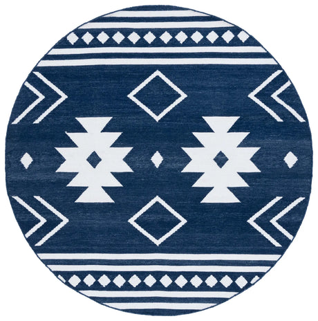 Safavieh Kilim 7'-0" x 7'-0" Rug in Navy / Ivory