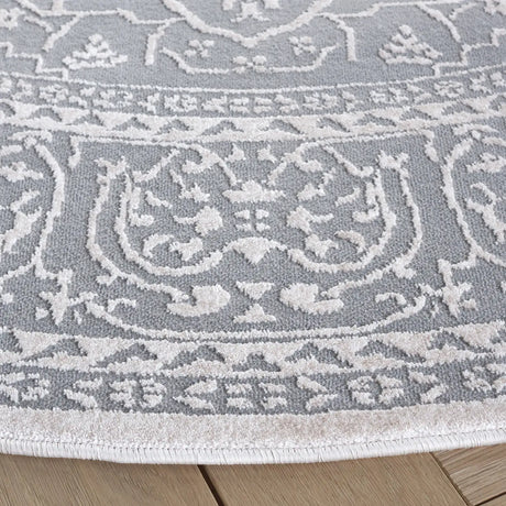 Safavieh Reflection 10'-0" x 10'-0" Rug in Light Grey / Cream