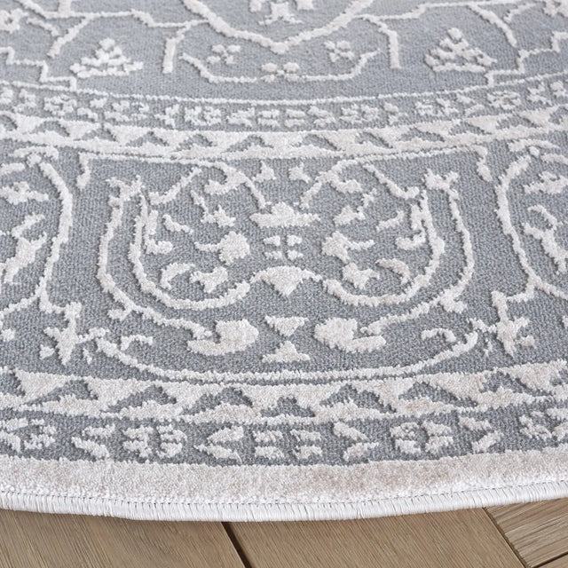 Safavieh Reflection 10'-0" x 10'-0" Rug in Light Grey / Cream