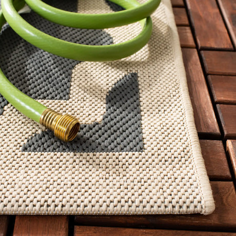 Safavieh Courtyard 4'-0" x 5'-7" Rug in Anthracite / Beige