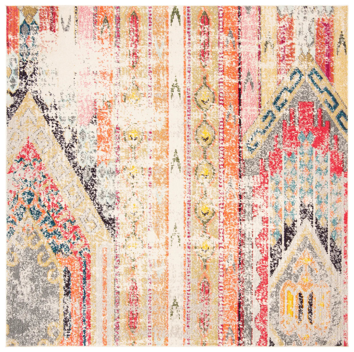 Safavieh Madison 6'-7" x 6'-7" Rug in Grey / Orange