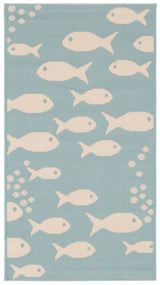 Safavieh Courtyard 2'-0" x 3'-7" Rug in Aqua / Beige