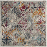Safavieh Madison 6'-7" x 6'-7" Rug in Light Grey / Fuchsia