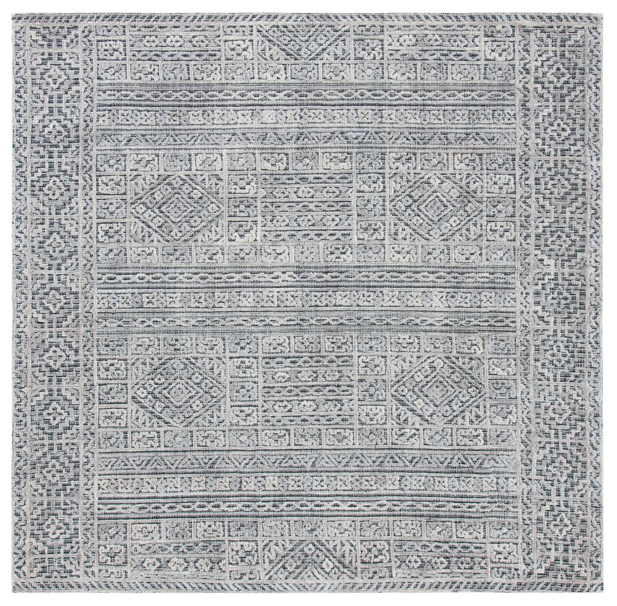 Safavieh Abstract 6'-0" x 6'-0" Rug in Grey / Black