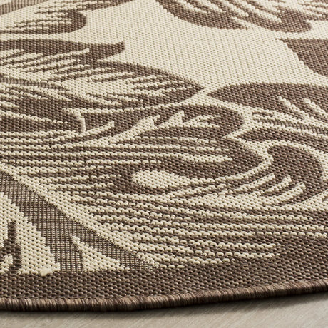 Safavieh Courtyard 6'-7" x 6'-7" Rug in Natural / Chocolate