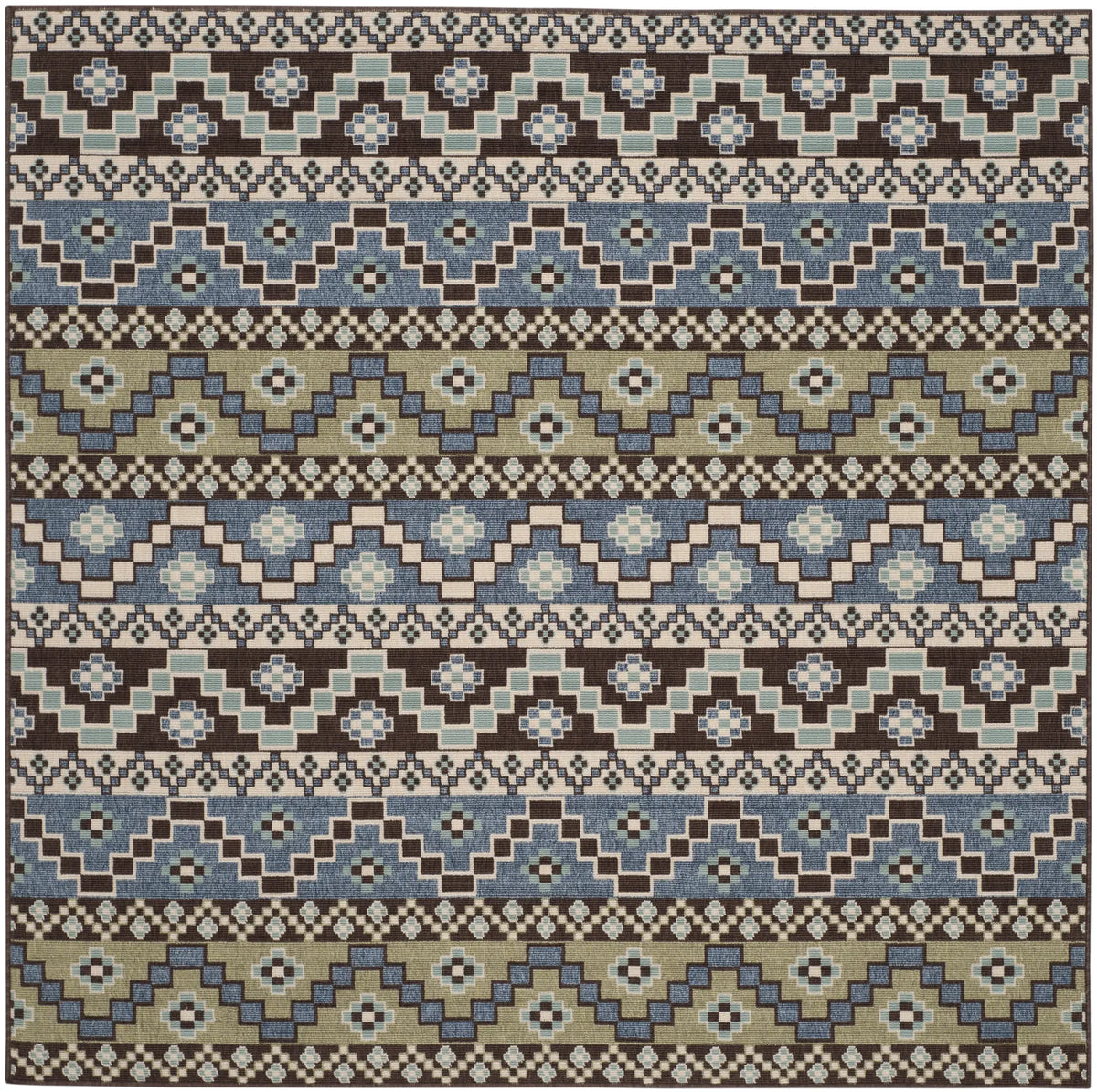 Safavieh Veranda 6'-7" x 6'-7" Rug in Blue / Creme