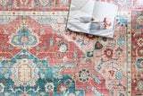 Loloi Skye Sky-05 Brick/Ocean Rugs - styled aerial 1