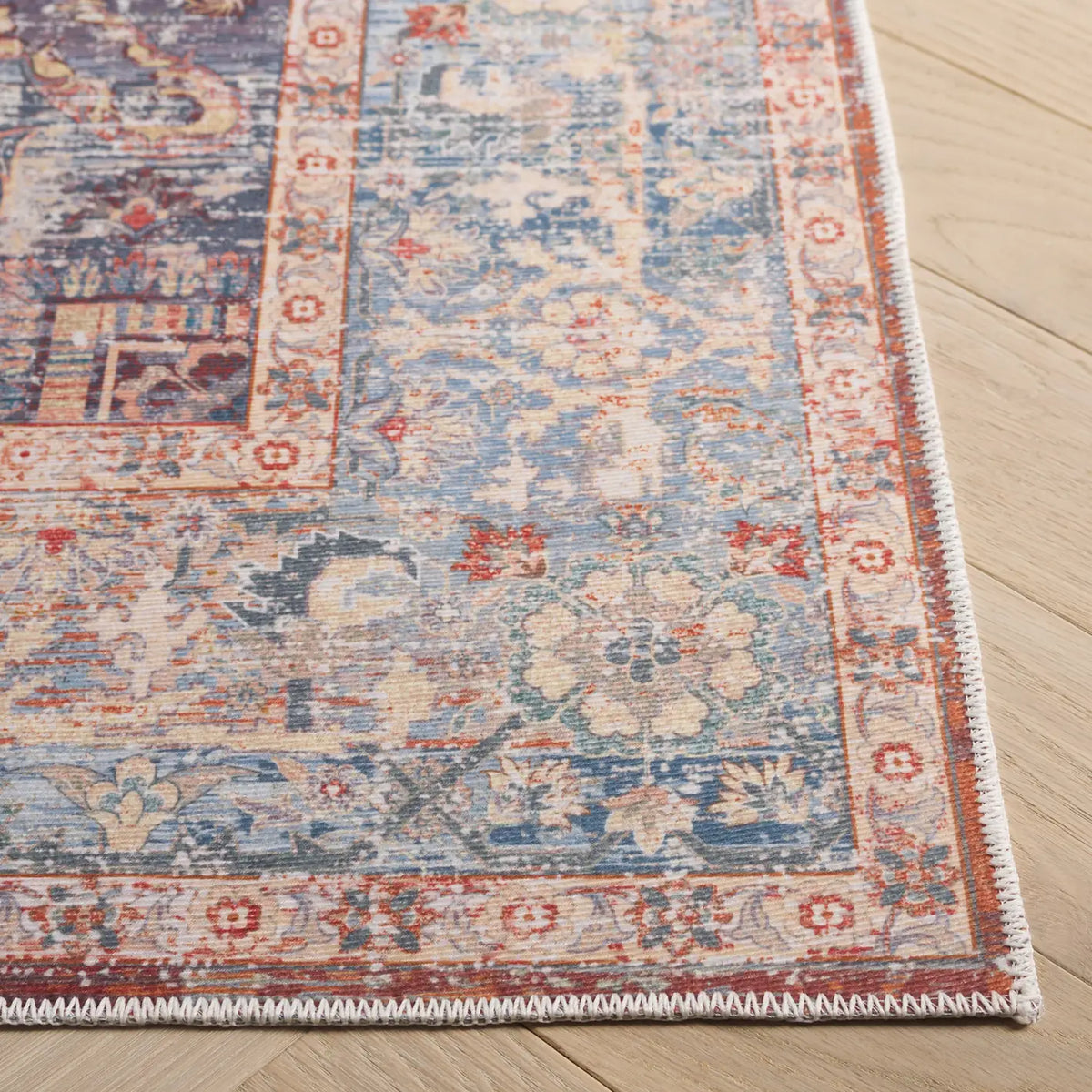 Safavieh Arizona 4'-0" x 6'-0" Rug in Light Blue / Rust
