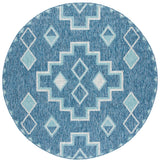 Safavieh Courtyard 6'-7" x 6'-7" Rug in Navy / Aqua