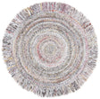 Safavieh Braided 3'-0" x 3'-0" Rug in Grey / Red