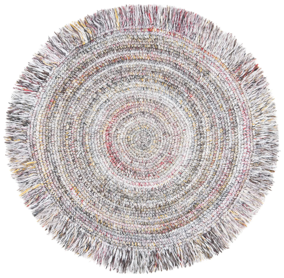 Safavieh Braided 3'-0" x 3'-0" Rug in Grey / Red